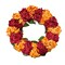 Capri Fall Autumn Hydrangea Wreath Orange Burgundy Red Artificial Flowers 23'' Halloween Seasonal Decor